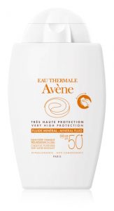 Avène Sun Minéral fluid protector fără filtre chimice SPF 50+