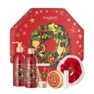 Set cadou Craciun, ingrijire delicata, cu arome festive de miere si portocale rosii - Gioia Delle Feste